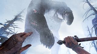 Approaching a giant in an official screenshot from Behemoth running on PSVR 2